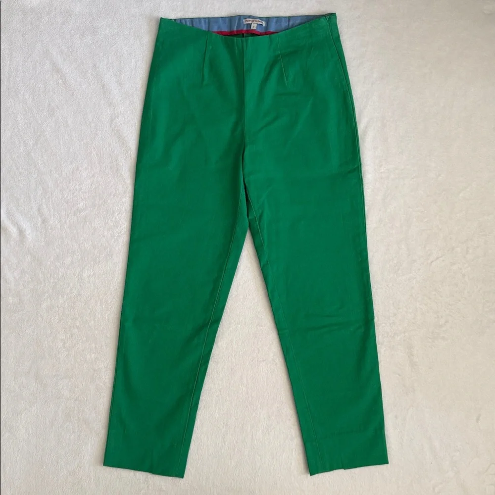 Frances Valentine | Petrie Side Zip Back Slit Stretch Cotton Crop Pant Green (2) - Picture 14 of 14